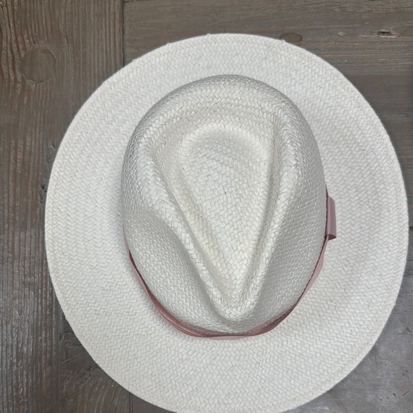 rag & bone White and Pink wide brim fedora Panama Hat main image 5